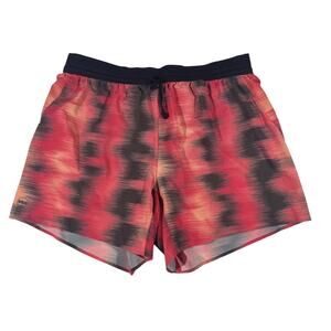Janji 6” AFO Middle Running Shorts Men’s Medium Red Black Tie Dye Lightweight
